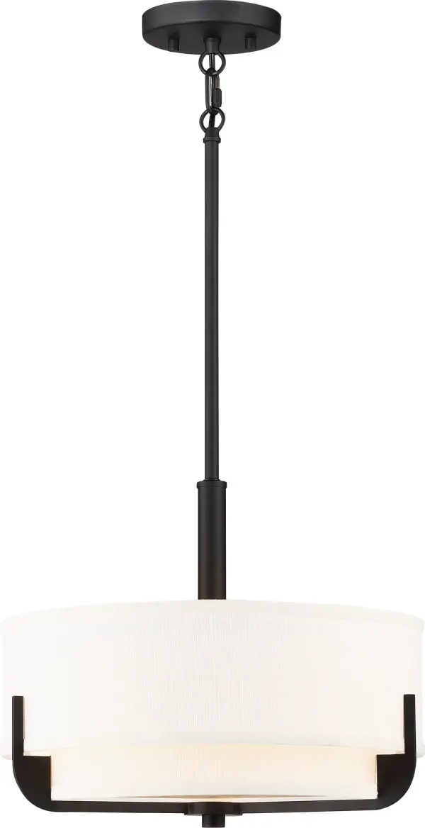 Frankie 3-Light Pendant in Aged Bronze with White Glass - Image 1