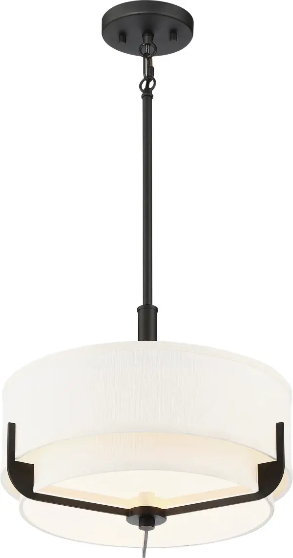 Frankie 3-Light Pendant in Aged Bronze with White Glass - Image 2