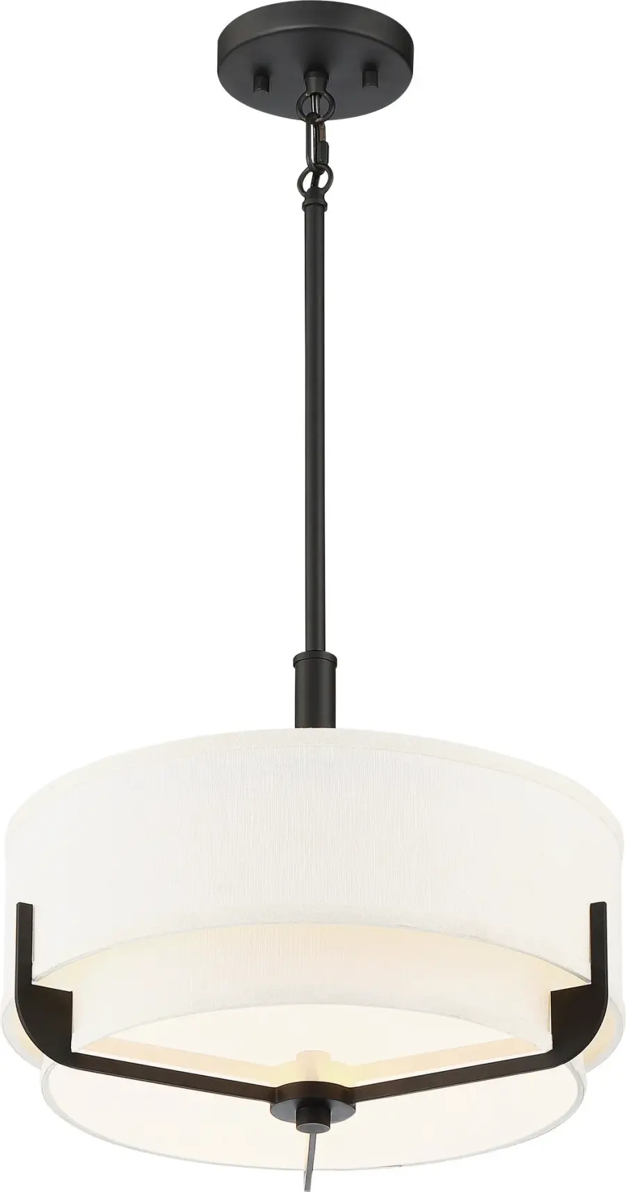 Frankie 3-Light Pendant in Aged Bronze with White Glass - Image 2