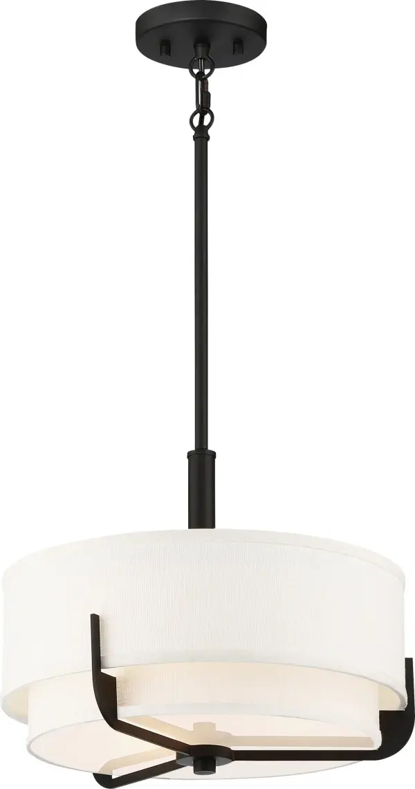 Frankie 3-Light Pendant in Aged Bronze with White Glass - Image 3