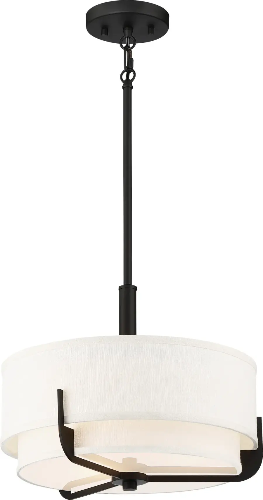 Frankie 3-Light Pendant in Aged Bronze with White Glass - Image 3