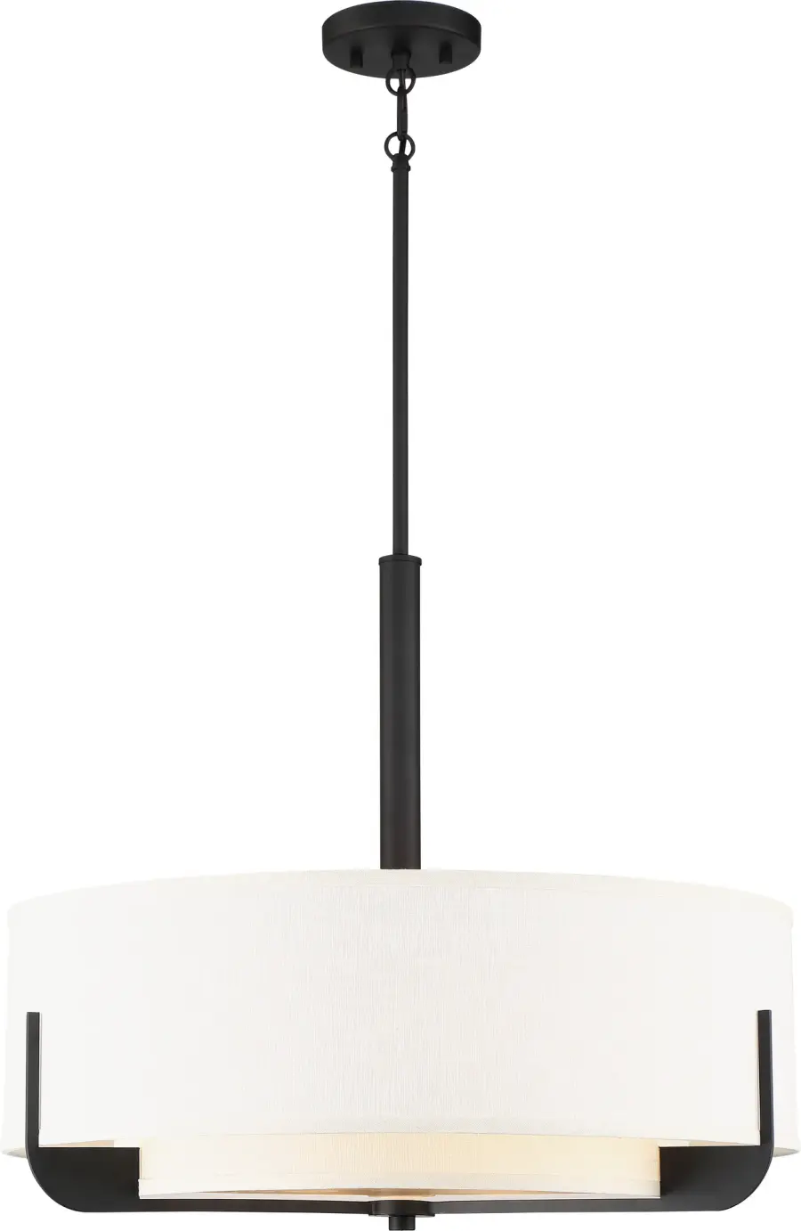 Frankie 4-Light Pendant in Aged Bronze with White Glass - Image 1