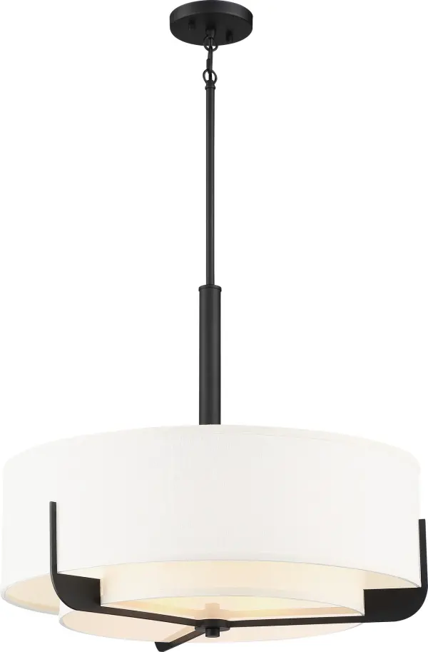 Frankie 4-Light Pendant in Aged Bronze with White Glass - Image 3