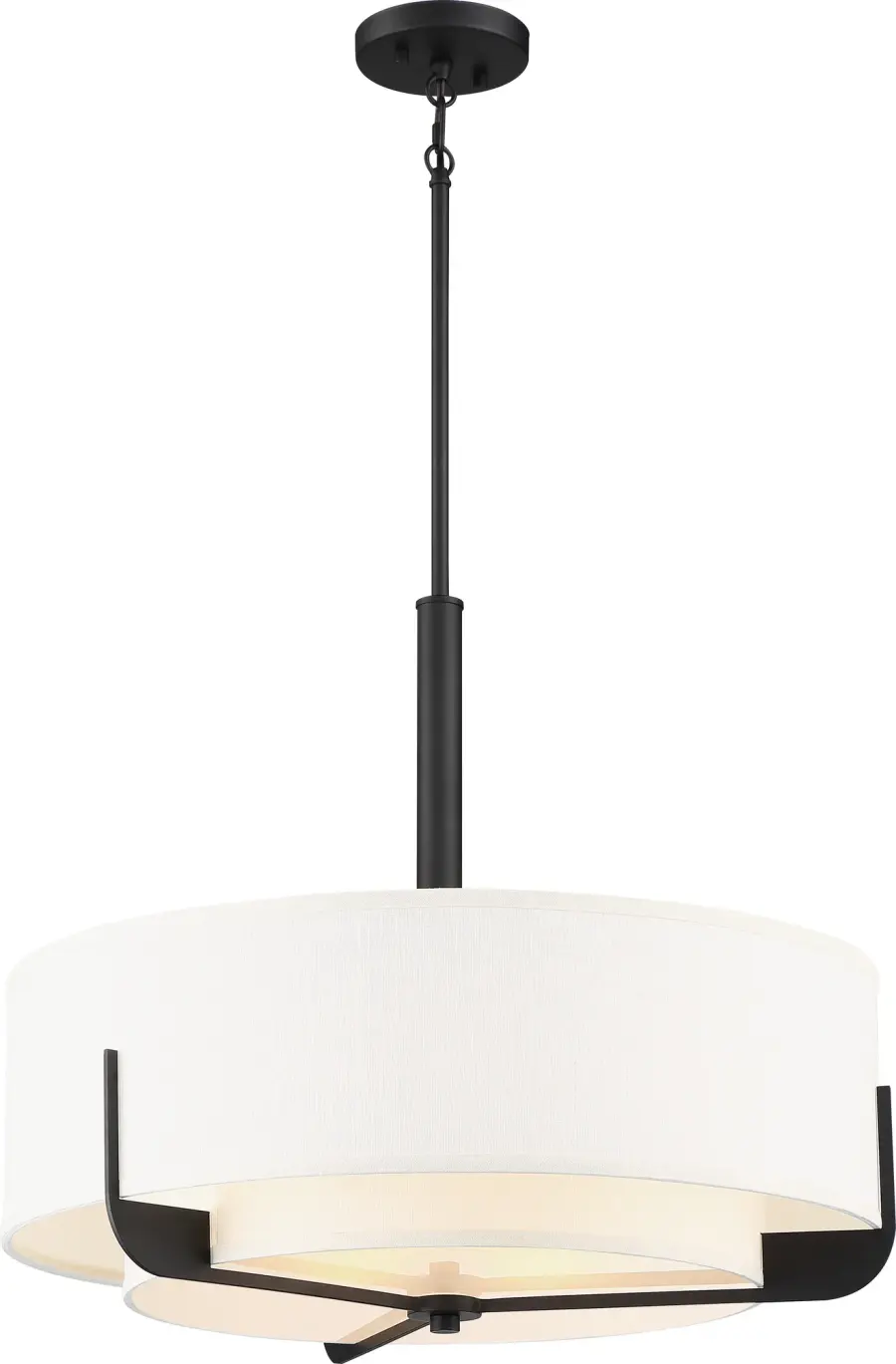 Frankie 4-Light Pendant in Aged Bronze with White Glass - Image 3