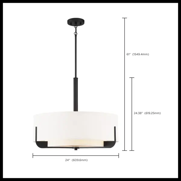 Frankie 4-Light Pendant in Aged Bronze with White Glass - Image 5