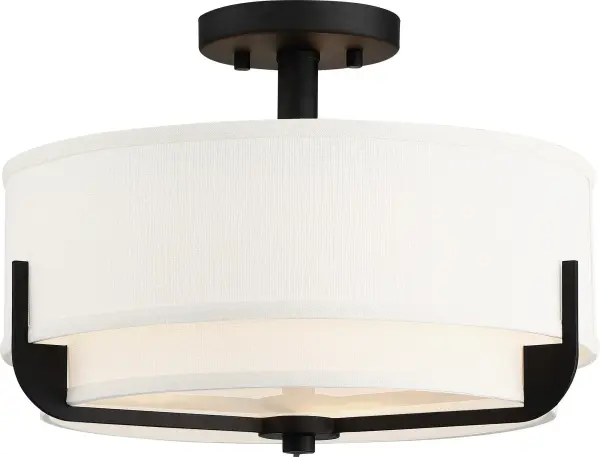 Frankie 3-Light Semi-Flush Mount in Aged Bronze - Image 1