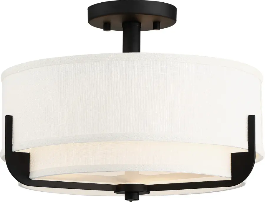 Frankie 3-Light Semi-Flush Mount in Aged Bronze - Image 1