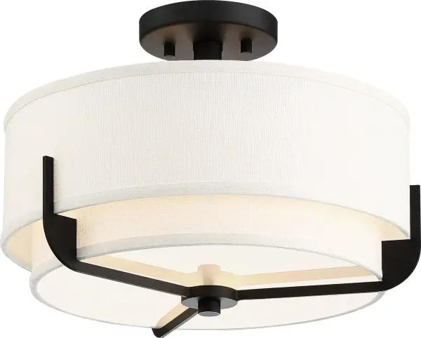 Frankie 3-Light Semi-Flush Mount in Aged Bronze - Image 3