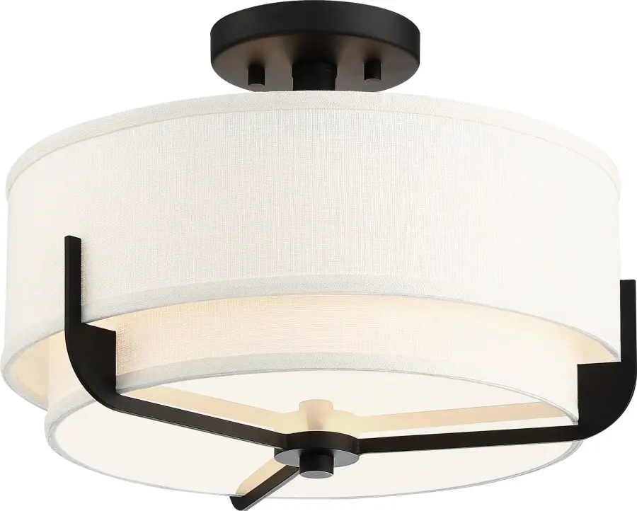 Frankie 3-Light Semi-Flush Mount in Aged Bronze - Image 3