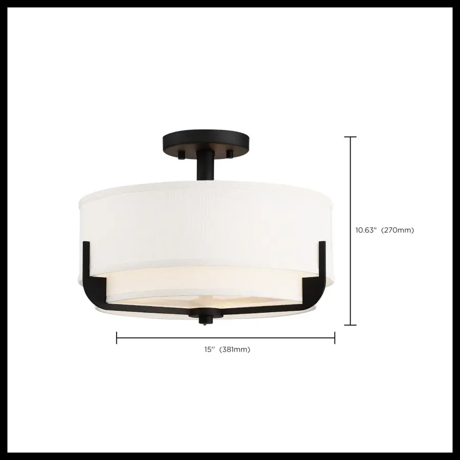 Frankie 3-Light Semi-Flush Mount in Aged Bronze - Image 5