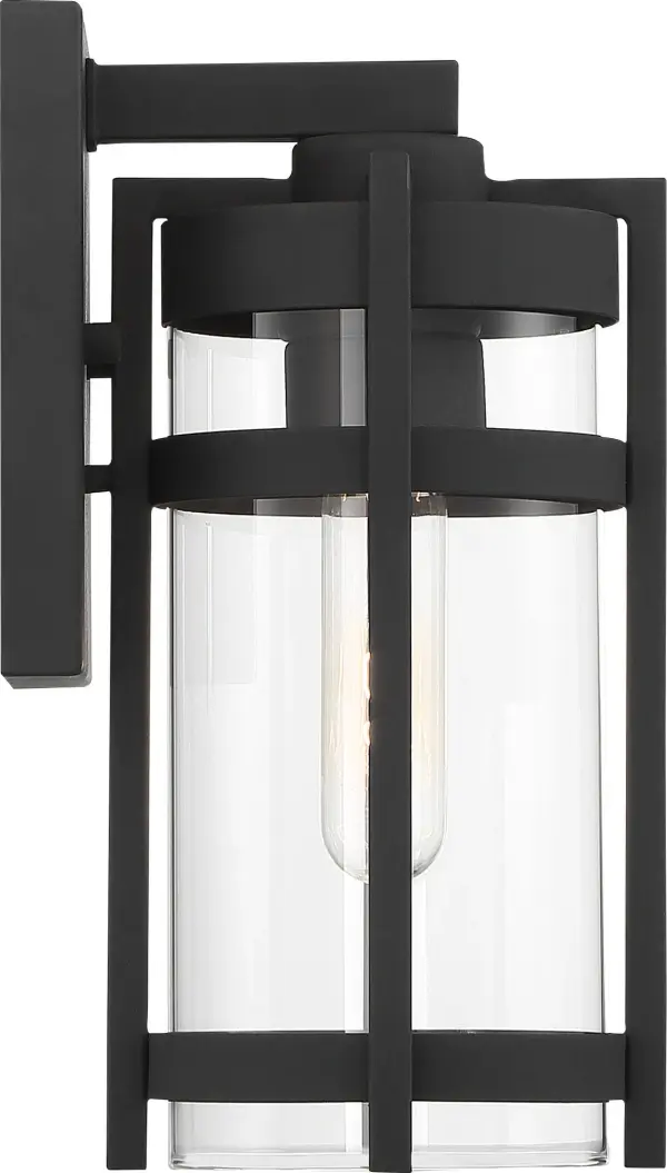 Tofino Small Outdoor Wall Lantern in Textured Black - Image 2