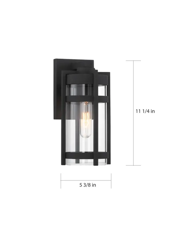 Tofino Small Outdoor Wall Lantern in Textured Black - Image 5