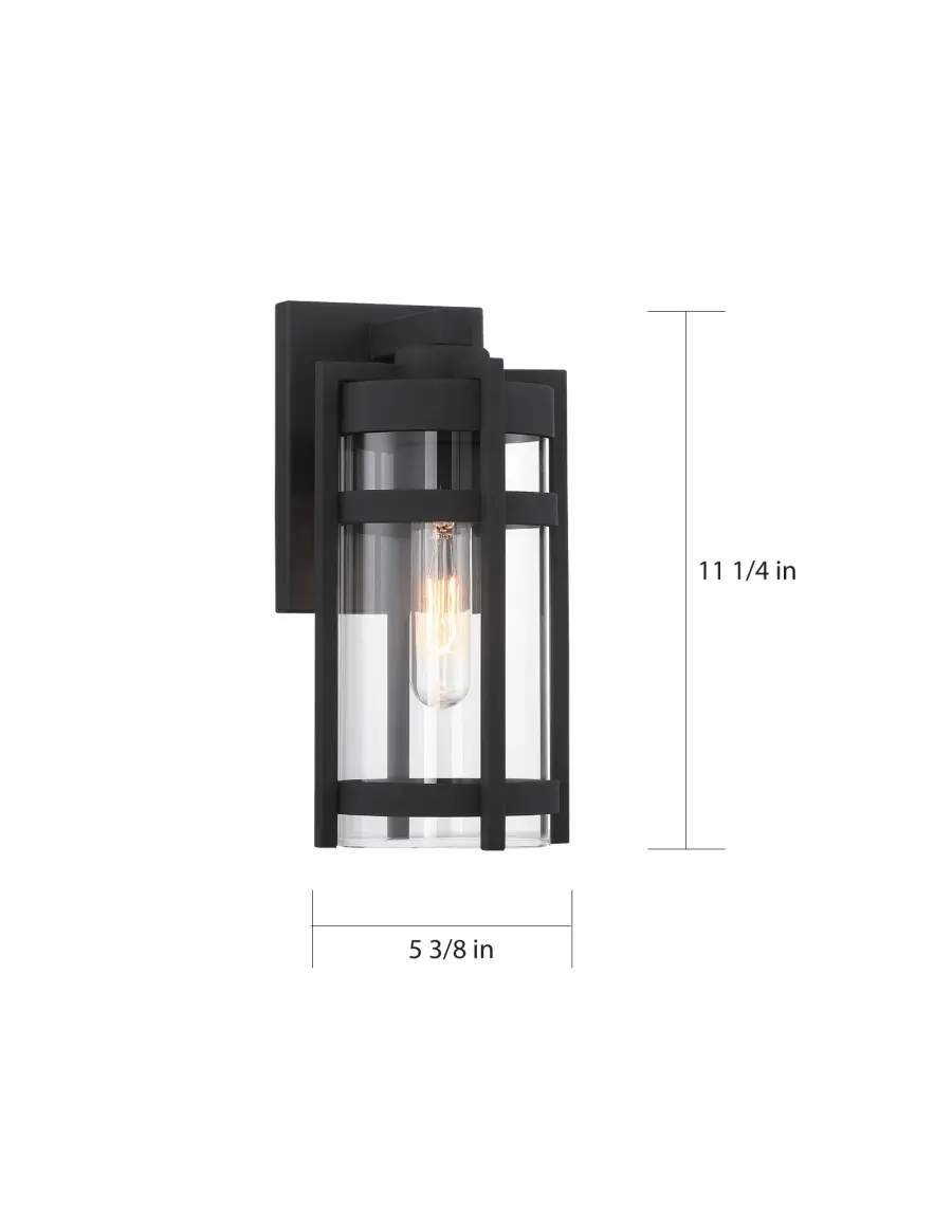 Tofino Small Outdoor Wall Lantern in Textured Black - Image 5