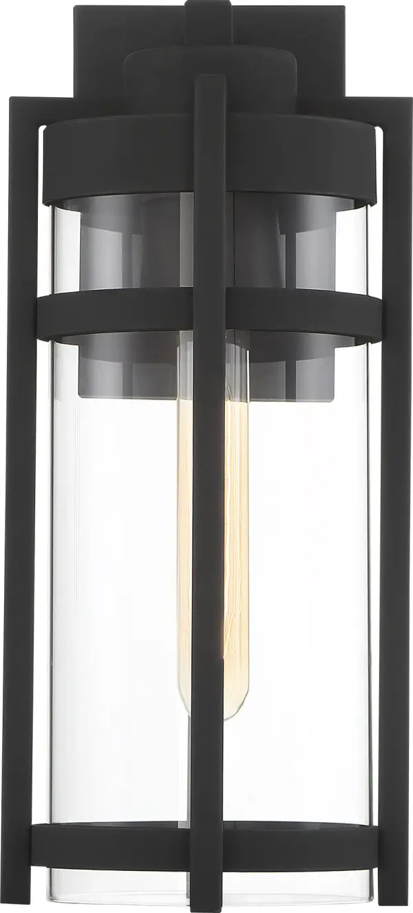 Tofino Medium Outdoor Wall Lantern in Textured Black - Image 2