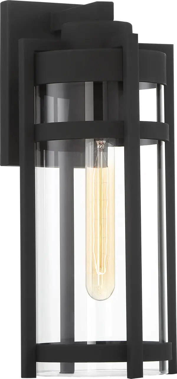 Tofino Medium Outdoor Wall Lantern in Textured Black - Image 4