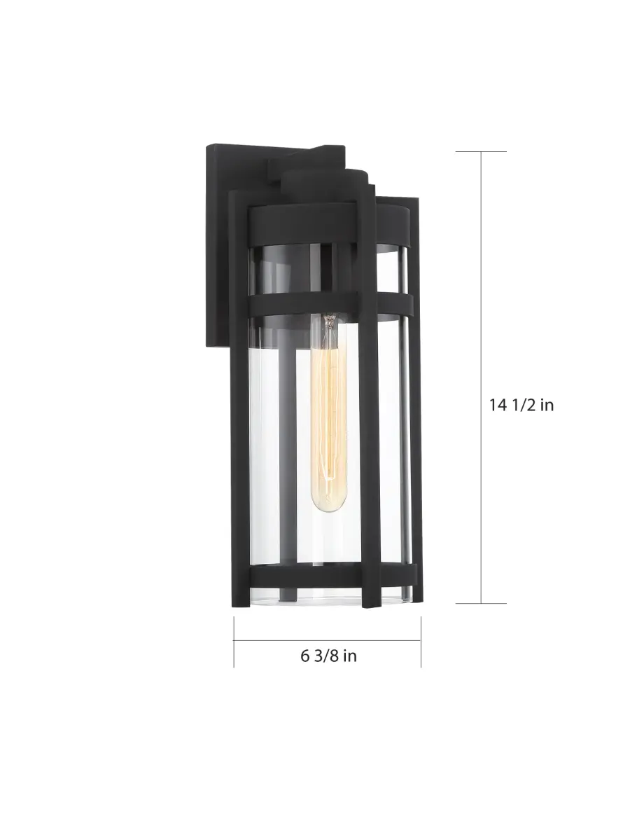 Tofino Medium Outdoor Wall Lantern in Textured Black - Image 6