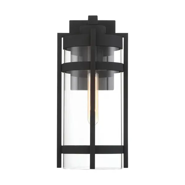 Tofino Large Outdoor Wall Lantern in Textured Black - Image 1