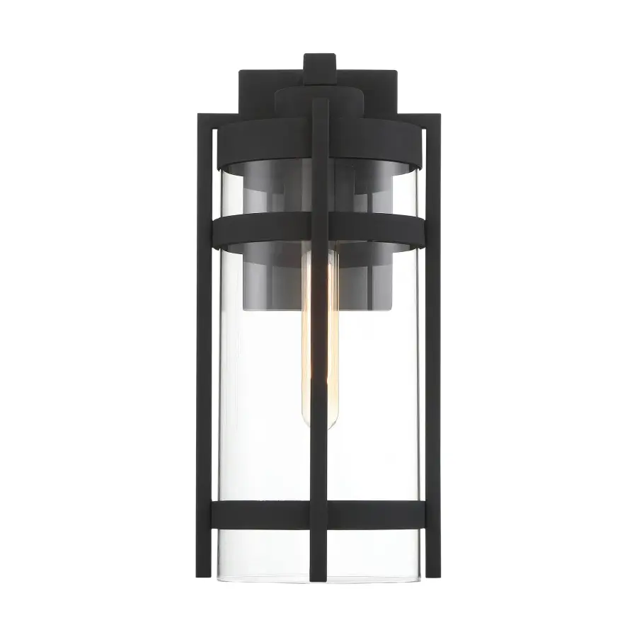 Tofino Large Outdoor Wall Lantern in Textured Black - Image 1