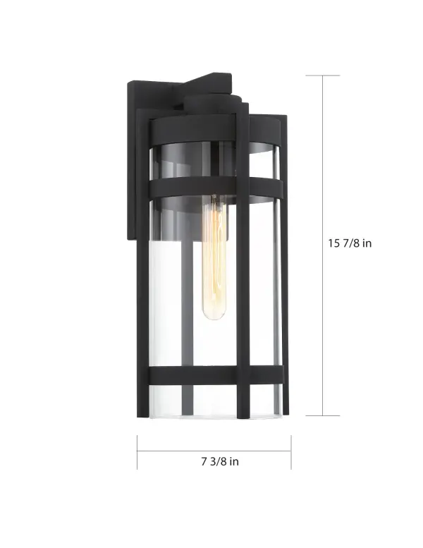 Tofino Large Outdoor Wall Lantern in Textured Black - Image 5
