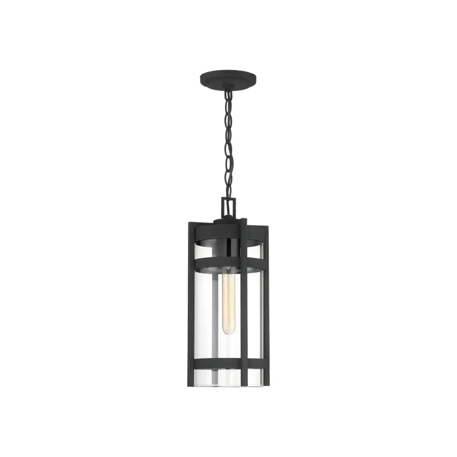 Tofino 1-Light Outdoor Hanging Lantern in Textured Black - Image 1