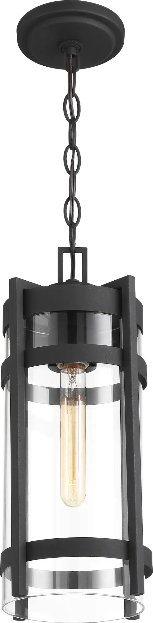 Tofino 1-Light Outdoor Hanging Lantern in Textured Black - Image 4
