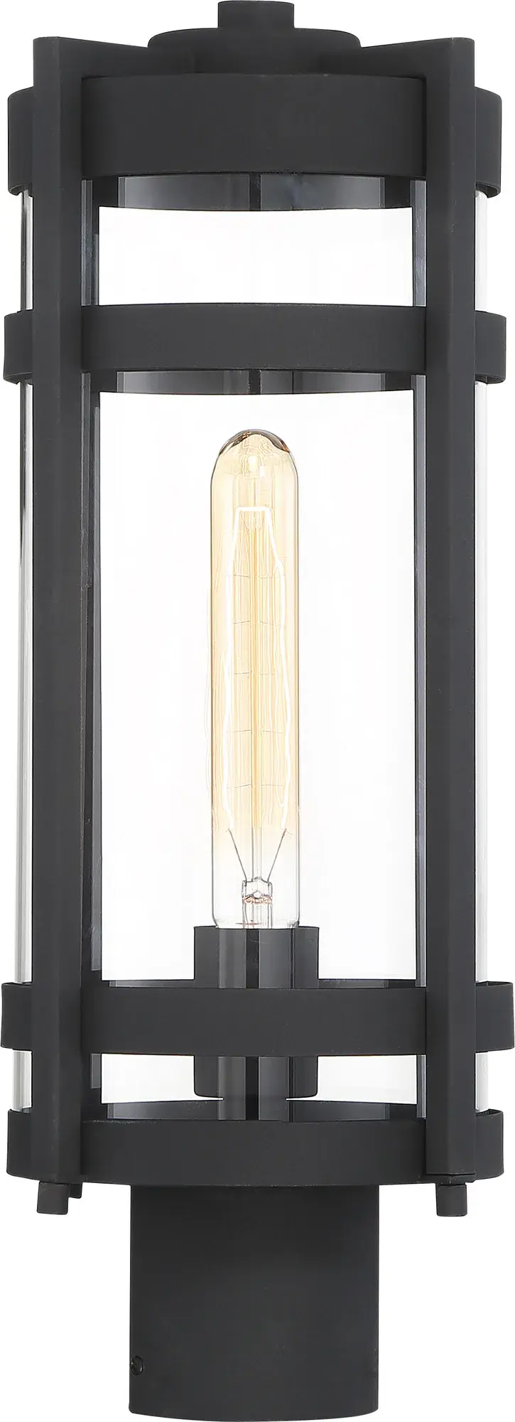 Tofino Outdoor Post Lantern - Textured Black with Clear Glass - Image 2