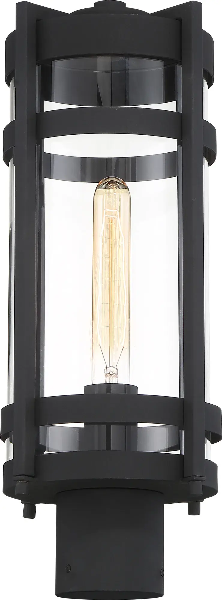 Tofino Outdoor Post Lantern - Textured Black with Clear Glass - Image 3