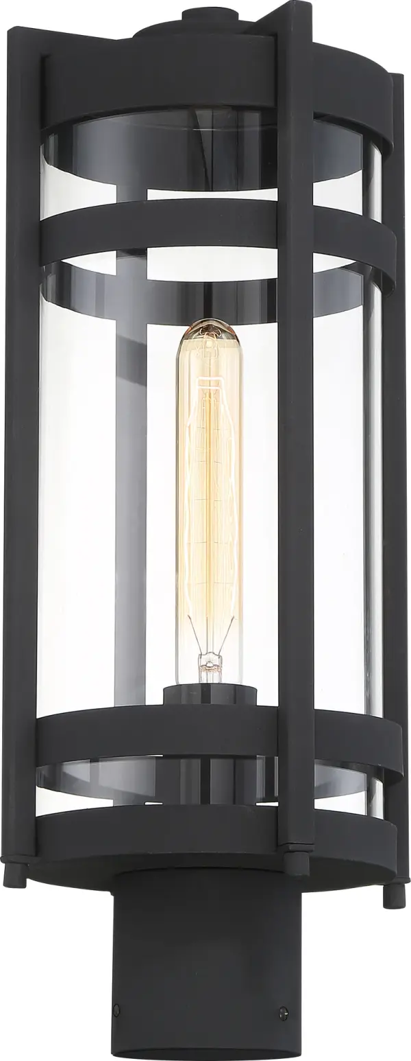 Tofino Outdoor Post Lantern - Textured Black with Clear Glass - Image 4