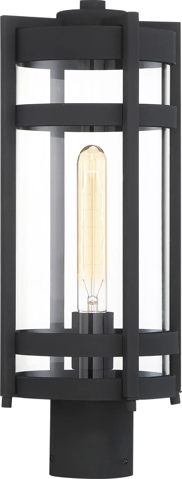 Tofino Outdoor Post Lantern - Textured Black with Clear Glass - Image 5