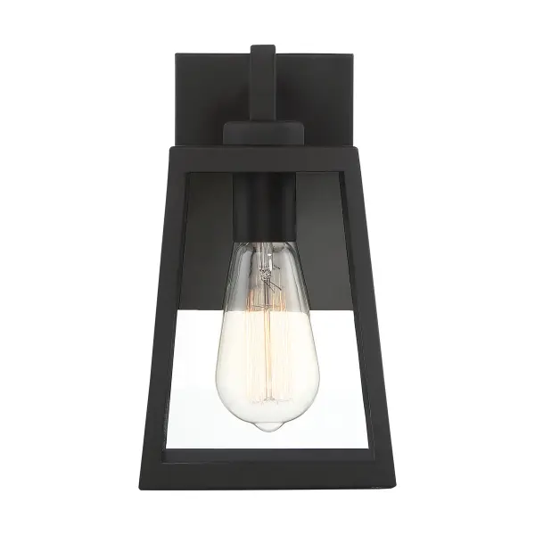 Halifax Small Outdoor Lantern Sconce in Matte Black - Image 1