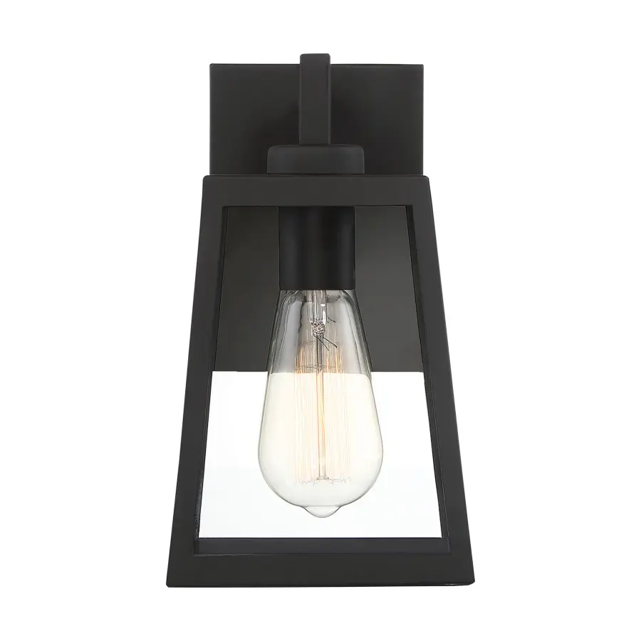 Halifax Small Outdoor Lantern Sconce in Matte Black - Image 1