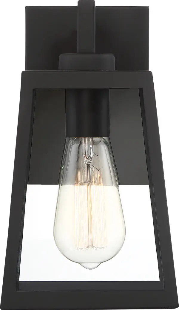 Halifax Small Outdoor Lantern Sconce in Matte Black - Image 2