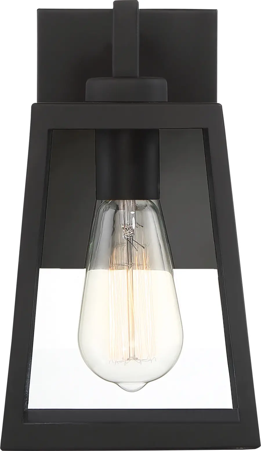 Halifax Small Outdoor Lantern Sconce in Matte Black - Image 2
