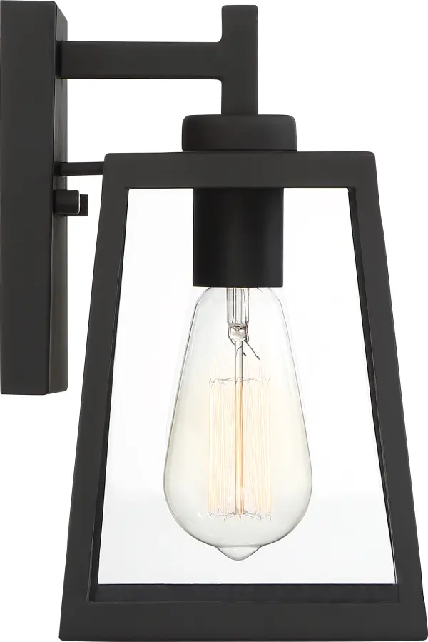 Halifax Small Outdoor Lantern Sconce in Matte Black - Image 3