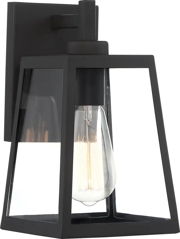 Halifax Small Outdoor Lantern Sconce in Matte Black - Image 4