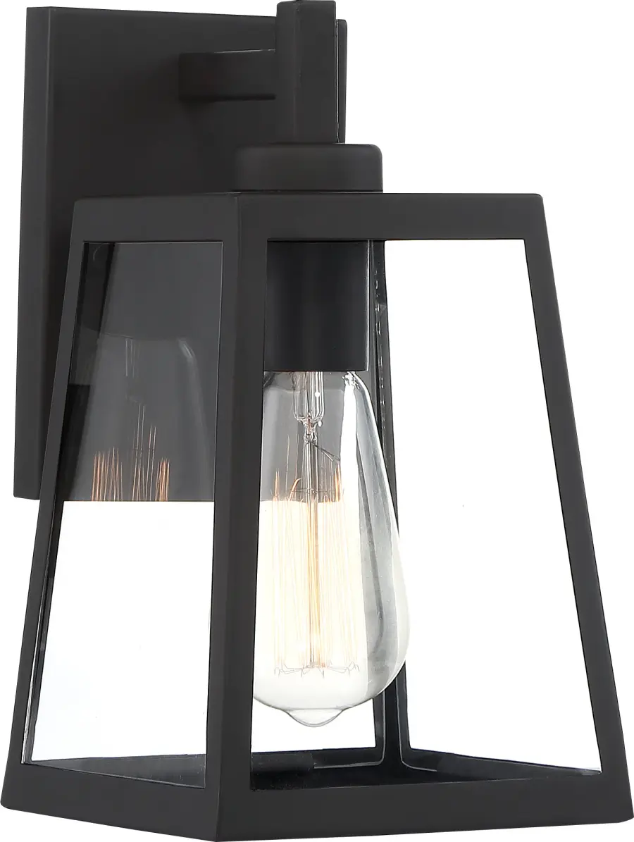 Halifax Small Outdoor Lantern Sconce in Matte Black - Image 4