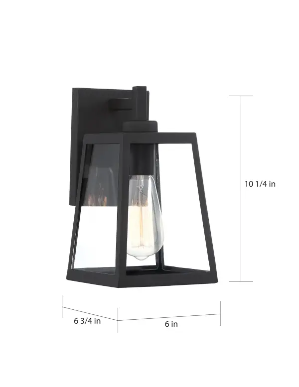 Halifax Small Outdoor Lantern Sconce in Matte Black - Image 5