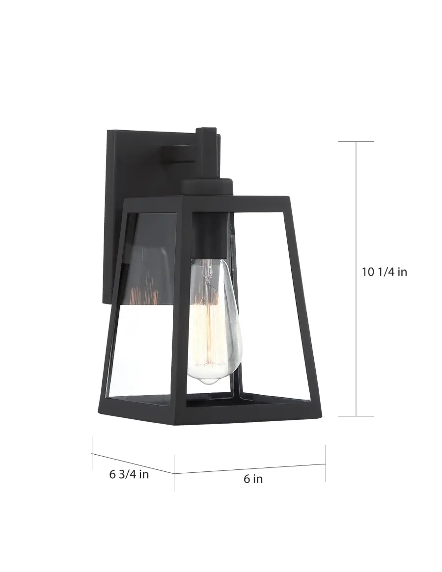 Halifax Small Outdoor Lantern Sconce in Matte Black - Image 5