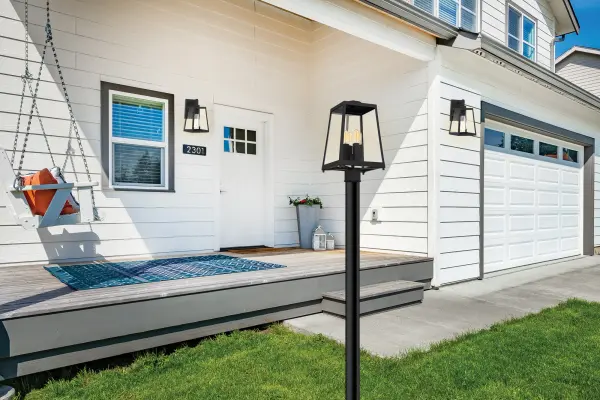 Halifax Small Outdoor Lantern Sconce in Matte Black - Image 6