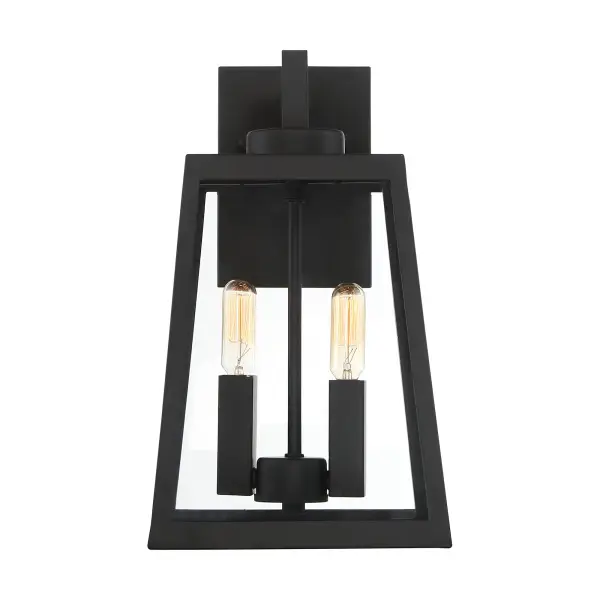 Halifax 2-Light Medium Outdoor Lantern in Matte Black - Image 1