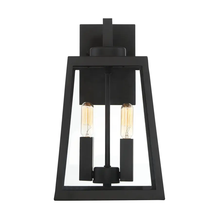 Halifax 2-Light Medium Outdoor Lantern in Matte Black - Image 1