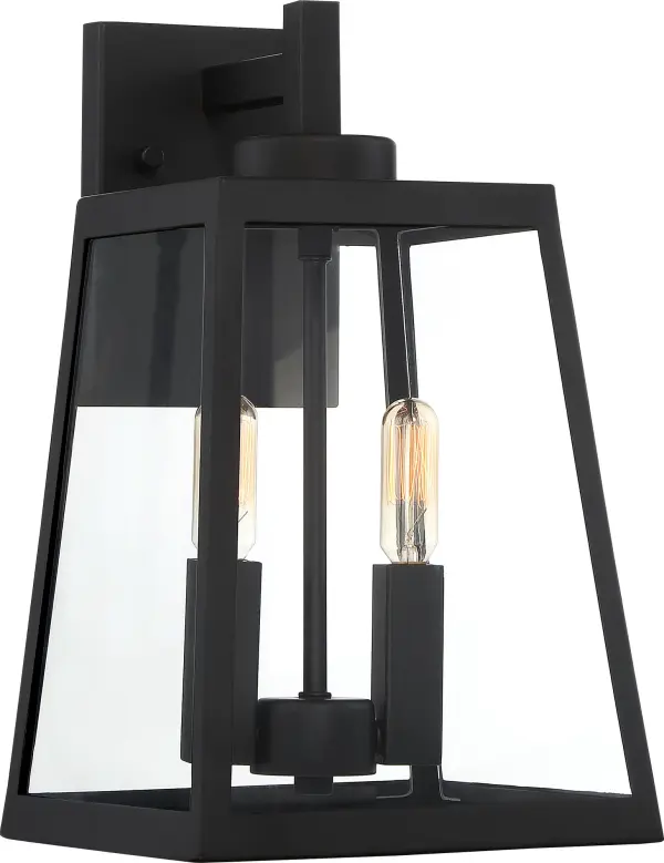 Halifax 2-Light Medium Outdoor Lantern in Matte Black - Image 3