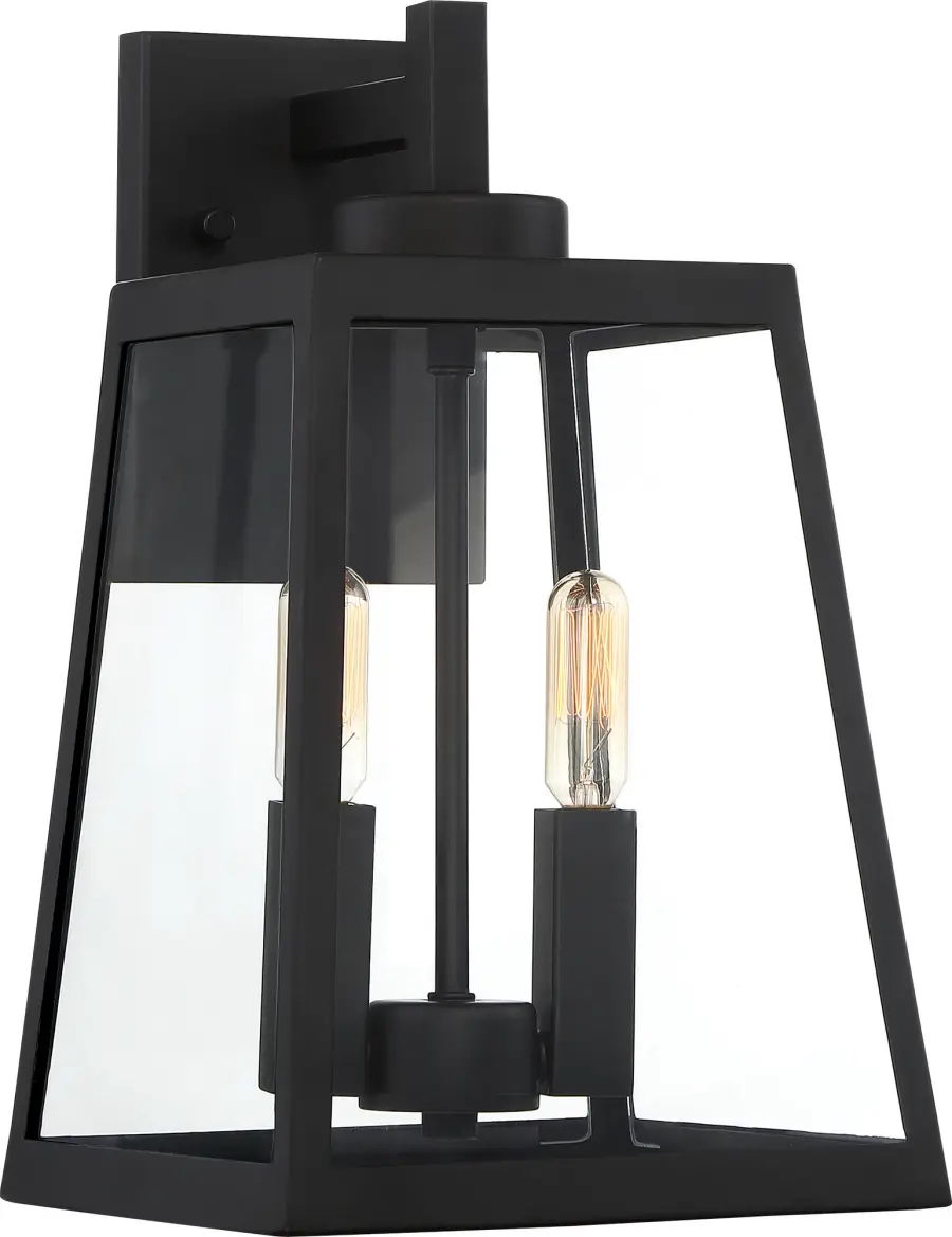 Halifax 2-Light Medium Outdoor Lantern in Matte Black - Image 3
