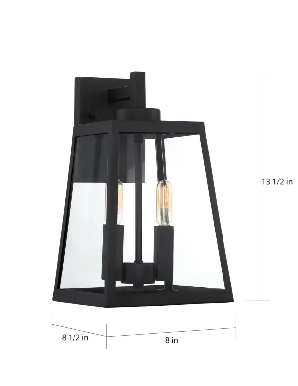 Halifax 2-Light Medium Outdoor Lantern in Matte Black - Image 5