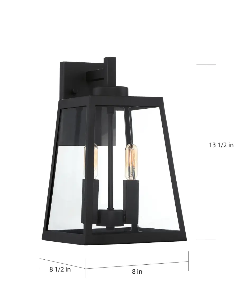 Halifax 2-Light Medium Outdoor Lantern in Matte Black - Image 5