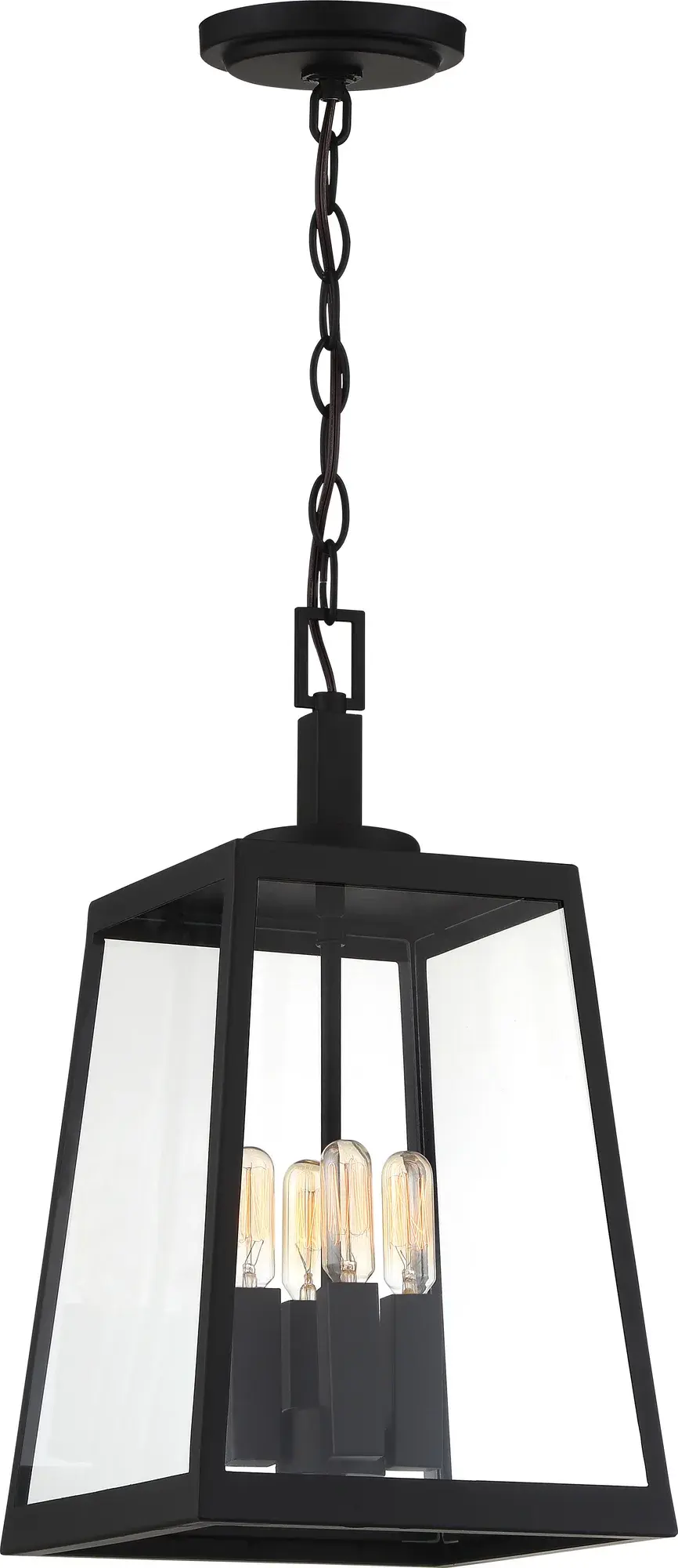 Halifax 4-Light Outdoor Hanging Lantern in Matte Black - Image 2