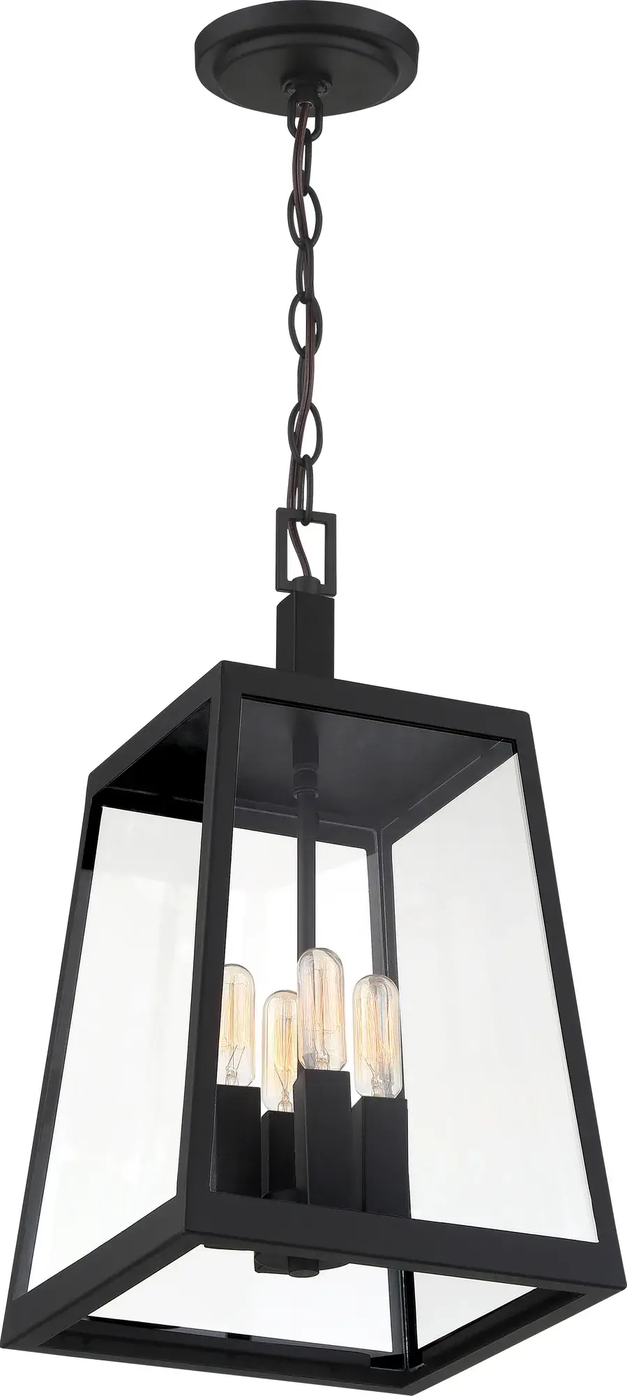Halifax 4-Light Outdoor Hanging Lantern in Matte Black - Image 3