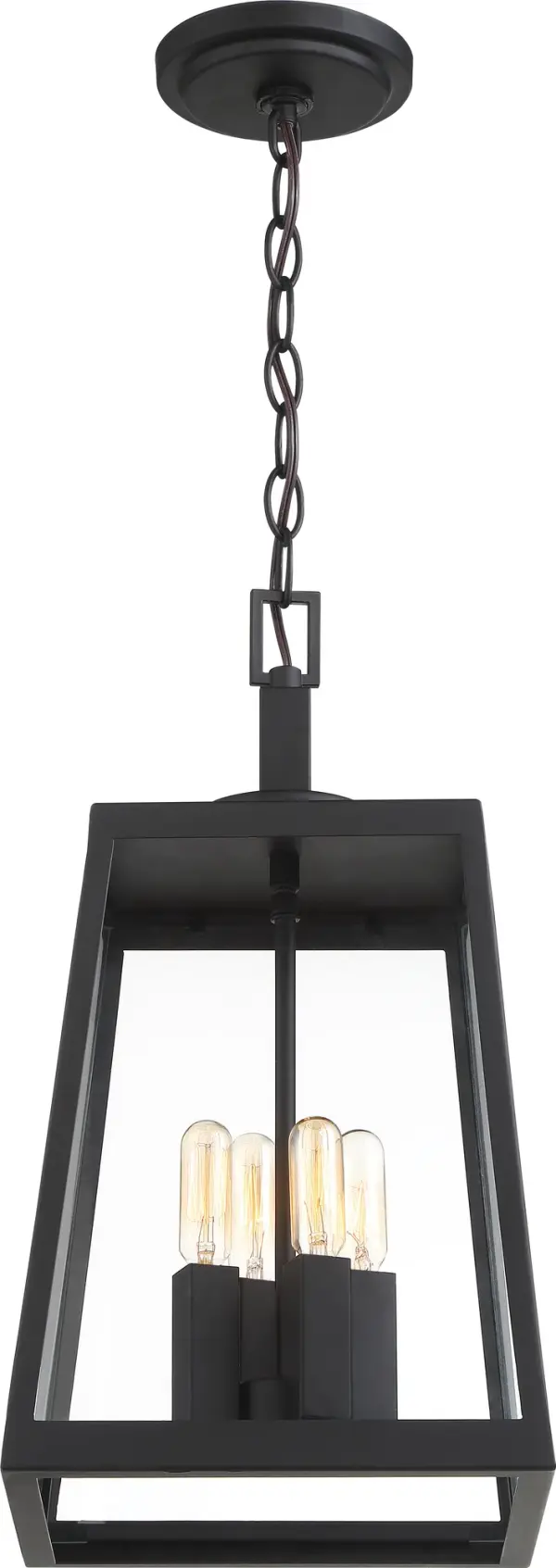 Halifax 4-Light Outdoor Hanging Lantern in Matte Black - Image 4