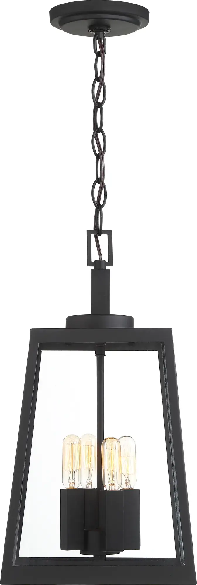Halifax 4-Light Outdoor Hanging Lantern in Matte Black - Image 5