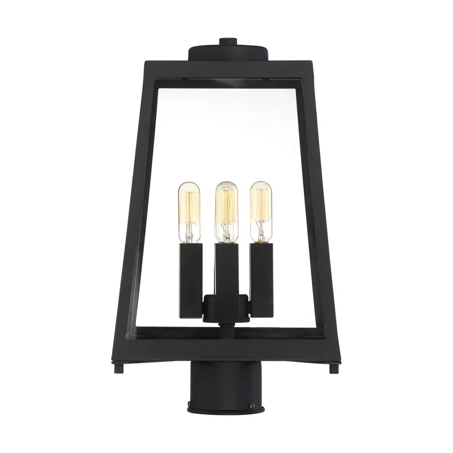 Halifax 4-Light Outdoor Post Lantern in Matte Black - Image 1